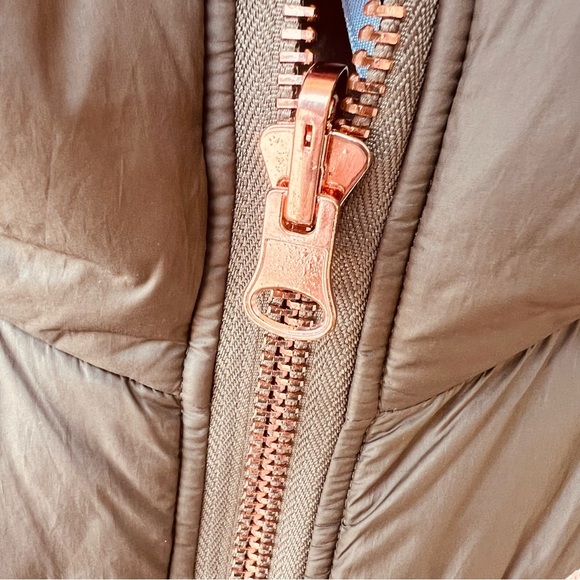 FREE PEOPLE Reversible Puffer Olive Green Metallic Rose Gold OVERSIZED - Picture 8 of 15